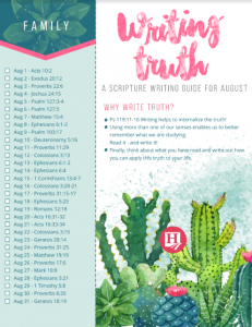 Writing Truth August