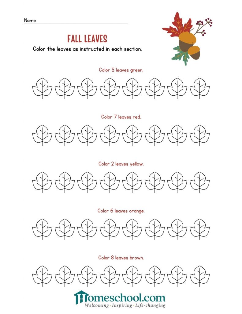 October Free Homeschool Printables | Homeschool .com