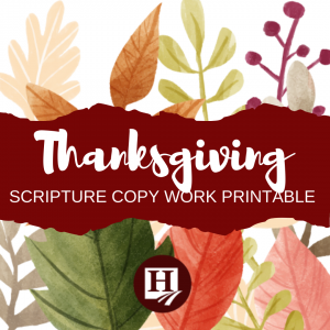 Thanksgiving Scripture Copy Work