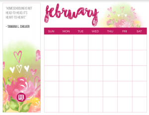 February Printable Calendar