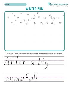 Winter Fun Writing Homeschool Printable