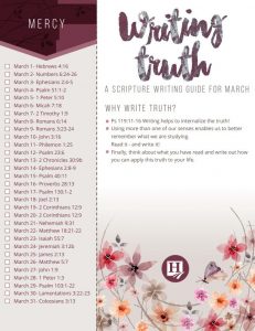 March Writing Truth Copy Work