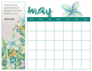 May Homeschooling Calendar Printable