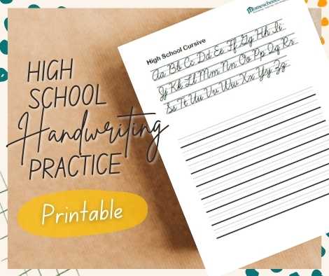 High School Cursive Writing Practice