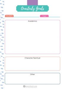 Quarterly Homeschool Planning Pages