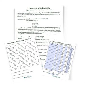 Printable High School GPA Worksheet
