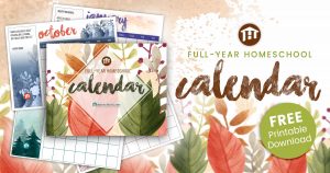 Free Printable Year-Long Homeschool Calendar