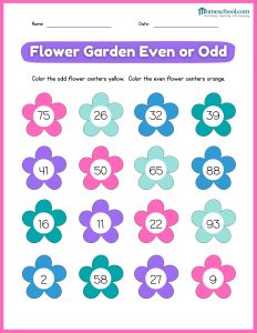 Flower Garden Math Homeschool Printable