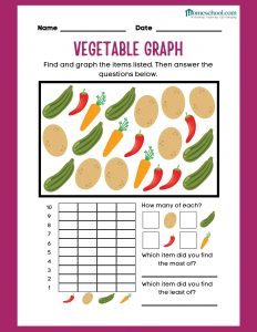 Graphing Vegetables Homeschool Printable