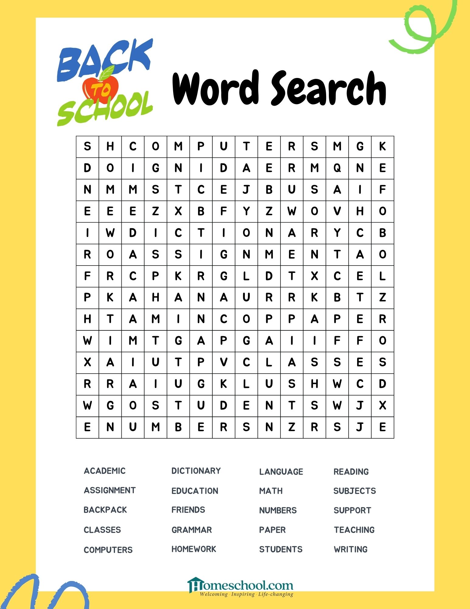 Free August Homeschooling Printables | Homeschool .com